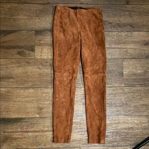 Theory brown leather pants size 4